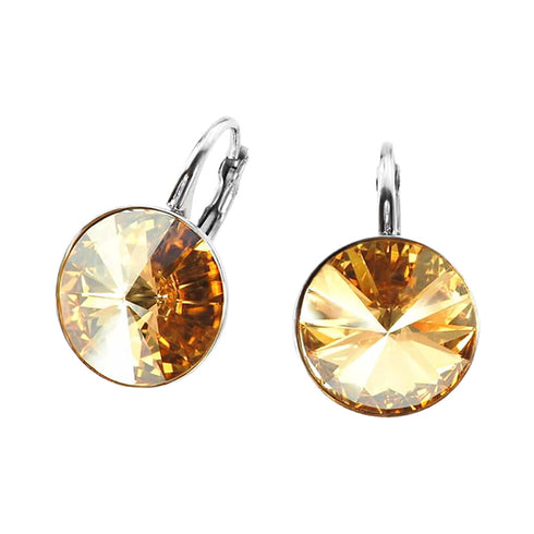 Серебряные серьги "Klaris IV (Golden Shadow)" с кристаллами Swarovski™